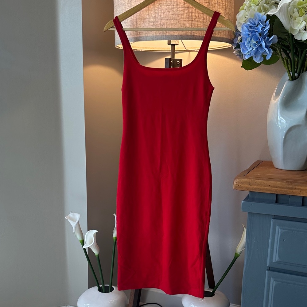 Zara Vibrant Red Sleeveless Tank Dress